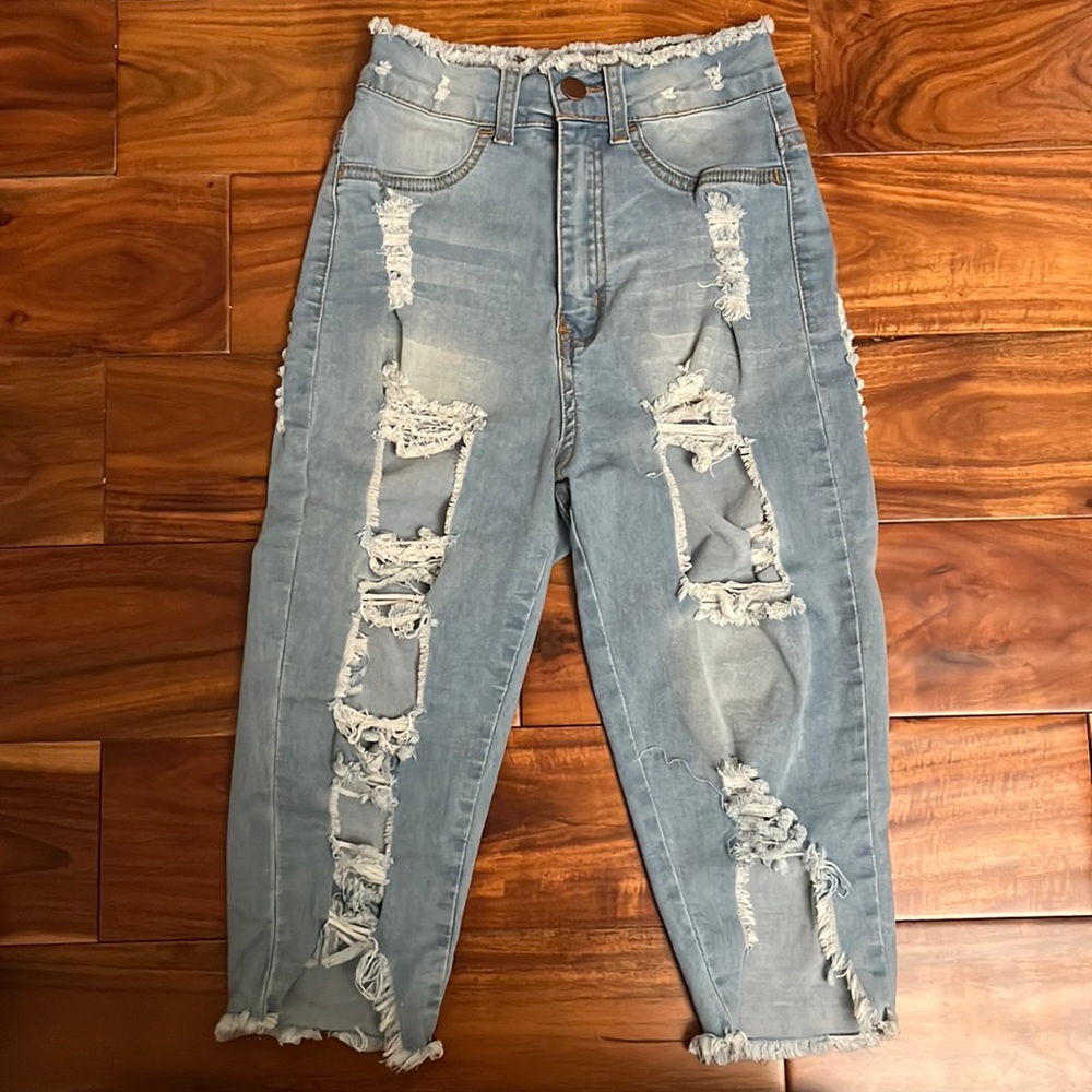 Mid Length Denim Shorts